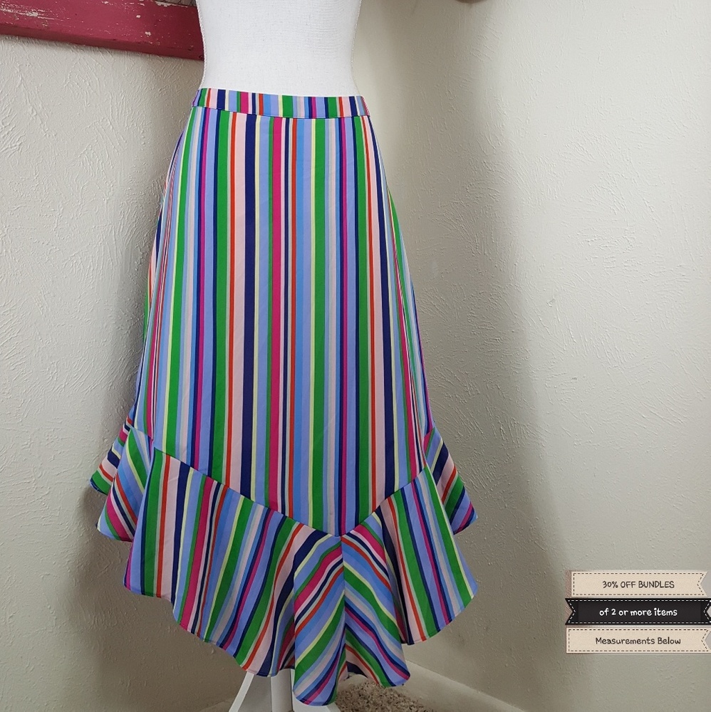 a new day Multicolor Vertical Stripe High-Low Skirt